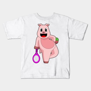 Pig Tennis Tennis racket Sports Kids T-Shirt